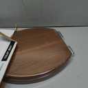 Elongated Toilet Seat Molded Wood Toilet Seat with Quietly Close and Quick Release Hinges, Easy to Install also Easy to Clean by Angol Shiold (Elongated, Walnut)