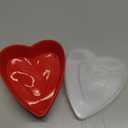 Hushee 6 Pcs Valentine's Day Heart Containers Plastic Food Storage Containers with Lids Heart Shaped Box Disposable Dessert Lunch Box for Valentines Restaurant Fruit Vegetable, 16.9 Oz/ 500 ml