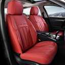 Coverado Car Seat Cover, Cover for Cars Front Seat, Premium Leather, Universal Fit Waterproof Seat Protectors, Car Seat Cushion Non-Slip for Most Cars-Red