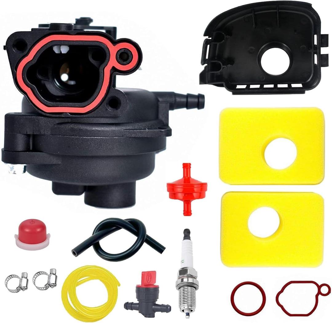 TB100 Carburetor Tune Up Kit Fit For Troy Bilt TB100 Lawn Mower 11A-B0BL723 11A-A230711 11A-A23N011 25B-554M711 25B-554M766 11A-020W765 Carb with Air Filter & Cover