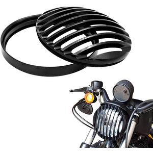 Alpha Rider Black Aluminum Headlight Grill Cover 5 3/4 Inch for Sportster Roadster XL1200R XL883 883 Custom XL883C/XL1200C Low XL883L/XL1200L Iron 883 XL883N