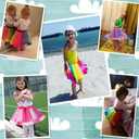 BGFKS Layered Ballet Tulle Rainbow Tutu Skirt for Little Girls Dress Up with Colorful Hair Bows (Purple)