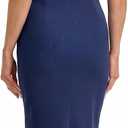 Women's V Neck Sleeveless Faux Ruched Midi Bodycon Work Dress (XXL)