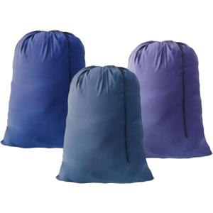 Extra Large Laundry Bag 3 Pack Travel Laundry Bags Dirty Clothes Organizer with Drawstring Closure, 30"x40", for college, dorm and apartment (Blue)