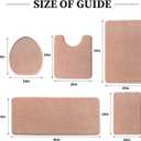 YIHOUSE Bathroom Rug Set 5 Piece, Memory Foam Pink Bath Mat Set Non-Slip Quick Dry Absorbent Bath Mats for Bathrooom