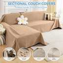 Deep Dream Sectional Couch Covers, 2 Pieces 100% Waterproof L Shaped Sofa Cover, Non Slip Couch Cover for Dogs Cats Washable, Pet Friendly Sofa Slipcovers Furniture Protector (XX-Large, Brown)