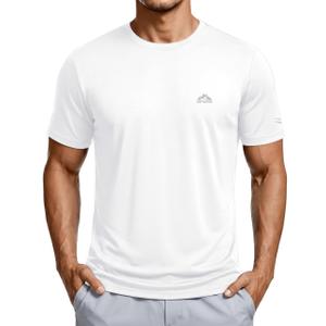 ASPO Men's T-Shirts Moisture Wicking Workout Shirt Lightweight Athletic Quick Dry Gym Shirt for Men Casual Outfits White L (White, L)