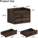 Floating Nightstand Set of 2 with 2 Storage Drawers and Charging Station Wood Wall Mounted Bedside End Table Modern Night Stands Set 2 for Bedroom,Small Space,Brown Walnut, 15.8 inches x 11.5 inches x 11.5 inches