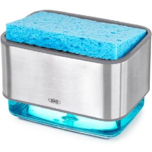 OXO Good Grips Stainless Steel Soap Dispensing Sponge Holder - Clear, One Size