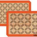 Silicone Baking Mats - Best German Silicone - Non Slip Silicone Baking Sheet, Non Stick Reusable Silicone Mats for Baking, Oven Liner, Counter Mat - 2 Half Sheets Cookie Baking Mats