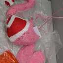 JOYIN Lighted Flamingo Christmas Decorations Outdoor, 30 LED Warm White Flamingo Lights for Christmas Yard Decor, Light Up Xmas Lawn Ornaments with Metal Stakes for Outside Porch Garden