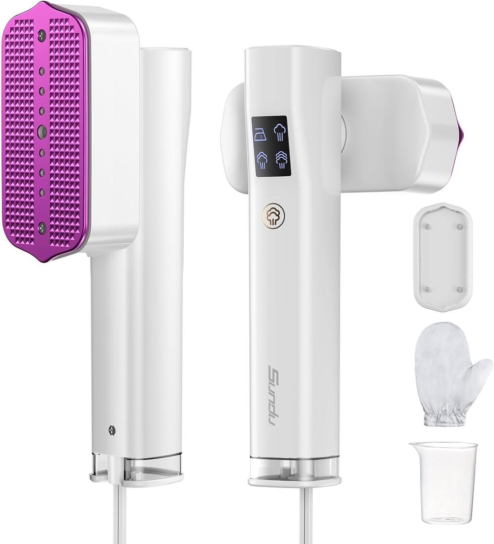 Steamer for Clothes,Sundu Portable 2-in-1 Travel Steamer&Iron,15s Fast Heat-up,100ml Water Tank,Ironing Gloves,25 Min Powerful Continuous Steam,1200W&4 Modes Light Steam Iron for Travel&Home(Ivory)