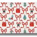 Mancheng-zi Coquette Red Bow Christmas 20x54 Body Pillow Cover Pillowcase with Zipper, Preppy Girly Christmas Decor, Retro Xmas Candy Cane Bow Trellis Decorative Long Hug Pillow Cases for Bed Couch