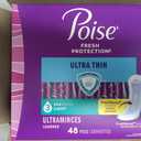 Poise Ultra Thin Incontinence & Postpartum Pads for Bladder Leaks, 4 Drop Moderate Absorbency, Long Length, 48 Count 