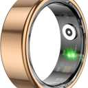Smart Ring Health Fitness Tracker,Sleep Tracker Ring with Heart Rate/Steps/Distance/Calories/Blood Oxygen Monitoring,Waterproof Fitness Ring for Activity,Compatible with iOS & Android(Gold,11)