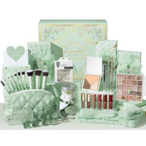 Teen Girl Gifts Trendy Stuff, 10 Positive Affirmation Cards & Empowering Challenges to Unlock 10 Wrapped Makeup Gift Set Motivational Birthday Easter Basket Stuffers Gifts for Tween & Teenage Girls (Green)