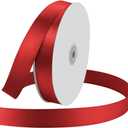 1" Wide x 100 Yards Single Face Polyester Satin Ribbon, Satin Ribbon for Crafts, Gift, Hair Bows, Wedding Party Decoration, Bow Making & Other Projects (Red)