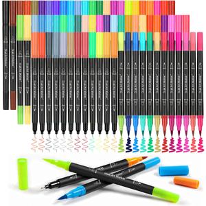 72 Markers For Adult Coloring Books, Dual Brush Marker Pens, Fine Tip Color Markers For Drawing Art Supplies Kit And School Supplies