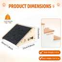 Wooden Dog Ramp for Bed, Sofa - Portable Pet Ramp with Non-Slip Carpet Surface & Bone-Shaped Handle, Senior Dog Stairs for Small Medium Breeds