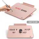 Rose Gold Glossy Mirror Mini Desktop Pure Glass Whiteboard, Small Desktop Dry Erase Board, Desk White Board Dry Erase with Accessories, Stenography Artifact for Office Homeschooling Dcor, 8x6 Inches