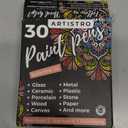ARTISTRO 30 Acrylic Paint Pens, Art Set Acrylic Paint Markers, Fabric Markers for Textile, Canvas, Rock, Glass, Wood, Paper, DIY, for Kids and Adults, Extra Fine