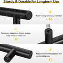 10 Pack 5" Matte Black Cabinet Pulls, Hollow (3" C-C) Stainless Steel Drawer Handles for Kitchen/Bathroom/Cupboard, Easy-Install Dresser Hardware