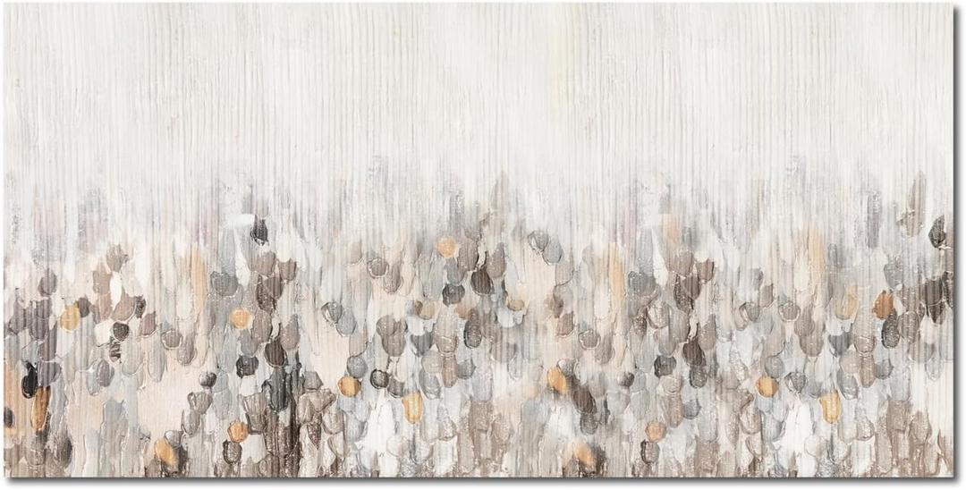 TRAIN2 ART Abstract Wall Art Textured Hand Painted Modern Wall Art 28" x 57" 3D Large Artwork Painting Wall Decor for Living Room Bedroom Kitchen Office