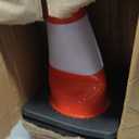 Heavy Duty Safety Cones 18in High Vis Reflective Stripe, Non-Slip Weighted Rubber Base, Portable Road Marker Cones for Parking, Driveway, Road & School Safety 4Pack