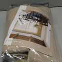 Pinch Pleated Linen Curtains 102 Inches Long 2 Panels Set for Living Room Bedroom Farmhouse Burlap Back Tab Pinch Pleat Drapes Ceiling Floor Window Curtains 102 Inch Length Gray Beige Tan Neutral