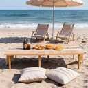 60"x30" Low Folding Picnic Table, Portable Boho Floor Table with Tablecloth, Ideal for Camping, Wedding, Beach, Garden, Party, 60" x 30" x 25"
