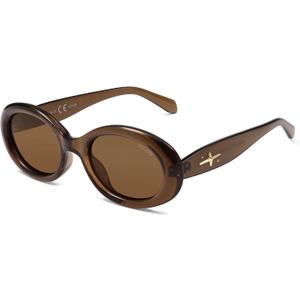 SOJOS Retro Oval Polarized Sunglasses for Women Men 90s Vintage UV400 Protection Tiny Sun Glasses SJ2286