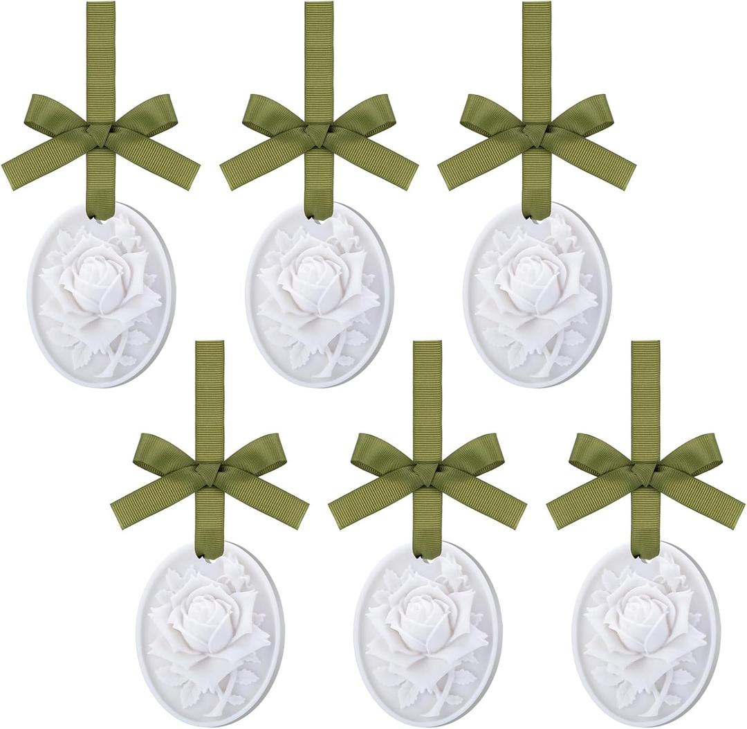 6 Pcs Passive Diffusers for Essential Oils 6 Aroma Flower Car Passive Essential Oil Diffuser for Room Cars Bathroom Home Office Travel Non Electric Sleep Relieves Stress (Vivid,1.8 x 2.5'')