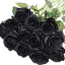 Artificial Roses Bulk Black Silk Rose with Stem