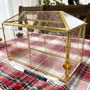 12.6" Glass Wedding Card Box with Lock, Large Gold Metal Card Box for Party Reception HoneyMoon Fund Box, Wedding, Baby Showers, Birthdays, Bridal or Graduation Party Box
