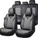 Car Seat Covers for Jeep Gladiator 2020-2026, Premium Nappa Leather Waterproof & Anti-Slip, Full Coverage Customized fit Jeep Gladiator Seat Covers Full Set (5 Seats Luxury,Black-Gray)