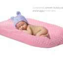 Mila Millie Water Resistant Removable Cover for Newborn Lounger | Minky Sensory Touch Slipcover for Baby Floor Seat | Premium Quality Soft Wipeable Fabric | Hypoallergenic (Blush)