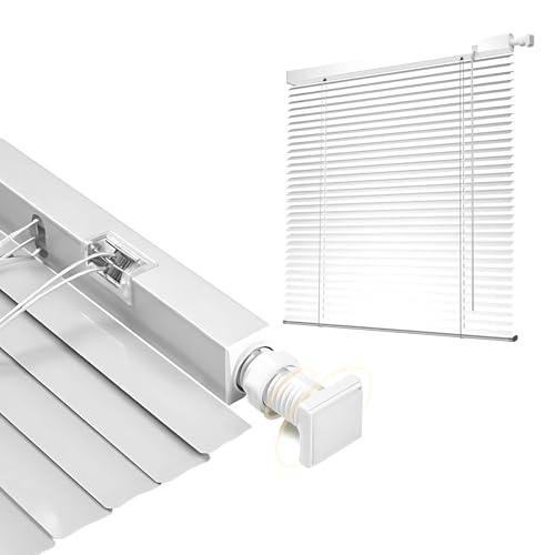 Room Darkening Mini Blind No Drill 16-55 Inch Width 16-70 Inch Length, 1" Slat Aluminum Venetian Blinds, Cordless Horizontal Windows Blinds for Interior(White)