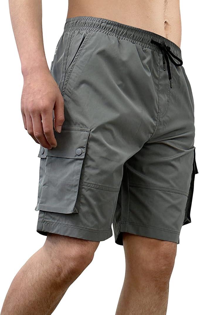 Southpole Men's Quick Dry Water Resistant Cargo Shorts, Inseam 9", Slim Fit, Lightweight, XL