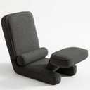Ergonomic Small Sofa Chair, Tatami Bed, Adjustable backrest Chair, Lazy Sofa, Bedroom Computer Chair, Folding Lounge Chair (Dark Gray)