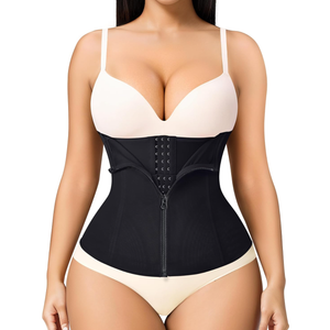 MERYOSZ Zipper Waist Trainer for Women - Mesh Corset Shapewear Tummy Control Body Shaper Waist Cincher Postpartum Girdle S