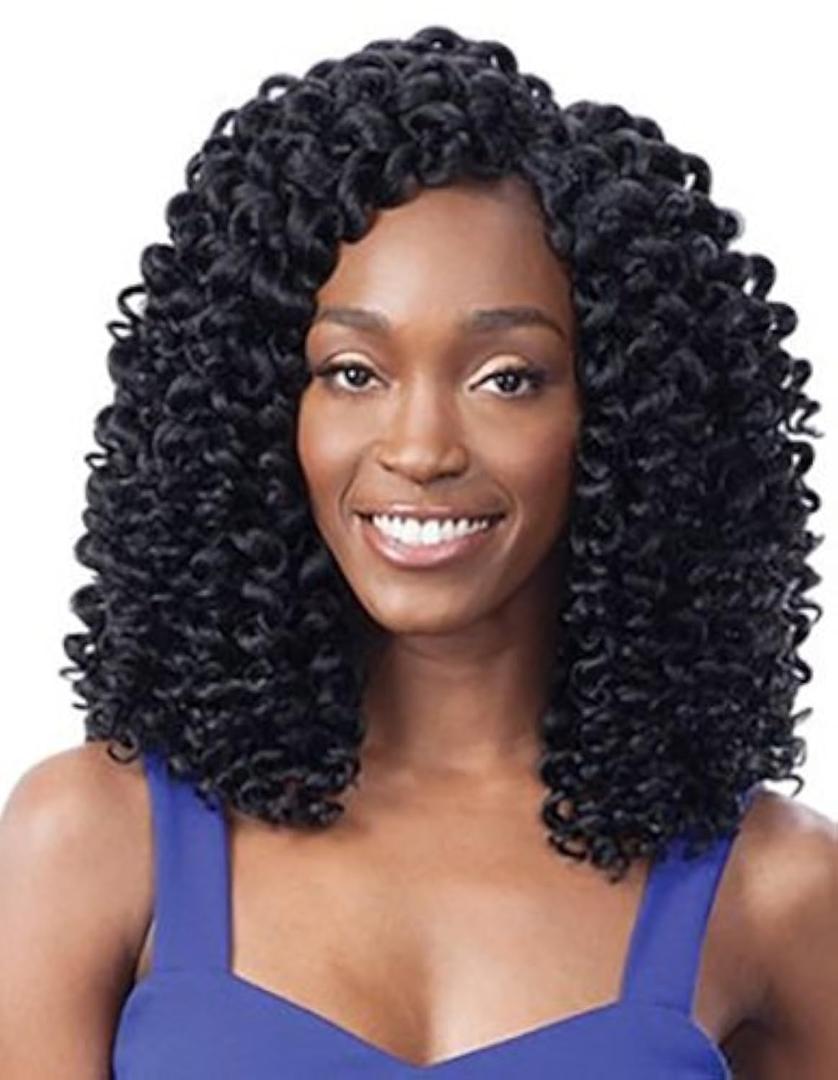 Shake N Go Freetress Synthetic Hair Crochet Braids - 2X Ringlet Wand Curl (1) (1 pack, 1 Jet Black)
