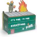 Desk Dumpster Pencil Holder - 2 compartments for office supplies - Funny Desk Office Accessories - Great Gift for Coworkers - White Elephant Gift, Everything is Fine