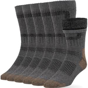 Alvada Merino Wool Hiking Socks Thermal Warm Crew Winter Boot Sock For Men & Women 3 Pairs (Medium-Large, U14-charcoal-coffee (3 Pairs))
