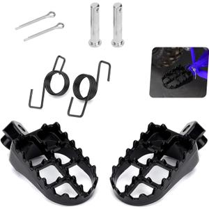 2 PCS Dirt Bike Foot Pegs, Heavy Duty Bike Foot Pegs Assembly Kit, Motorcycle Footpegs Pedals for 50cc 70cc 110cc 125cc PW50 PW80 TW200, Compatible with Yamaha HNDA Sunl (Black)