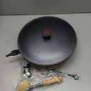 Carbon Steel Wok -13 Inch Woks & Stir-fry Pans Nonstick, Wok Pan with Lid Spatula and Dish Brush: Pre-Seasoned Flat Bottom Chinese Woks for Induction, Electric, Gas, All Stoves