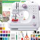 Kids Sewing Machine with 12 Built-in Stitches, 2-Speed Foot Pedal, 32-Color Sewing Thread Kit, Sewing Supplies Compatible, Sewing Machine Table Fit, Mini Electric Tool for Home Mending & DIY Crafting