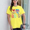 80s Shirts for Women Retro 90s Outfit I Love The 80s Tshirts 1980s Theme Party Outfits 80 S 90 S Neon Costumes (Yellow, L)
