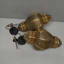 Twinkya 2 Pack Hanging Solar Lights Outdoor Garden Decor, Waterproof Plastic Moroccan Solar Powered Lantern Lamp, Outside Decorations for Patio Yard Porch Backyard Decor, Gardening Gifts for Women Mom (Brown Gold)