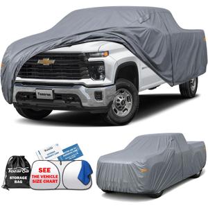 Truck Cover Waterproof All-Weather,Outdoor Full Exterior Pickup Covers(Length 251-262 inch) Custom Fit for Chevrolet Silverado 2500 3500,Ford F350,GMC 2500 etc Size T7(See Size Chart)