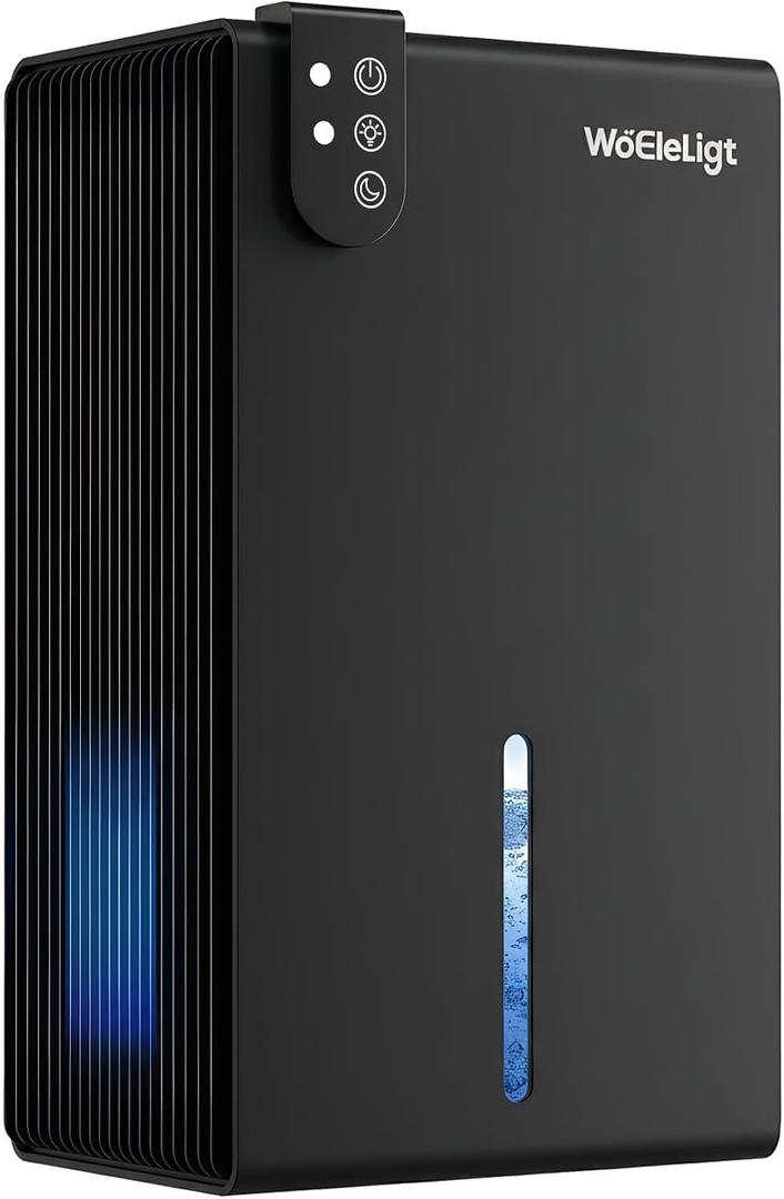 Dehumidifier for Home (85 OZ, 1000 sq ft) Small Dehumidifiers for Basement, Auto Shut-Off, Sleep Mode, 7 Color Light, Quiet Dehumidifier for Bedroom, Bathroom, Living Room with Drain Hose(Black)